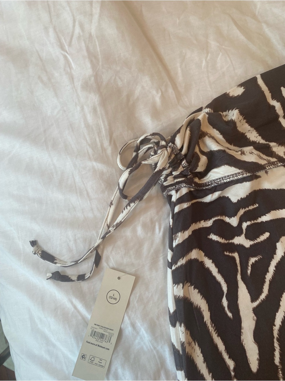 Zebra-Print Midi Skirt - Black & White - Picture 4 of 5